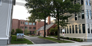 A front view of the rennovated building