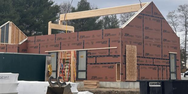 The building under construction