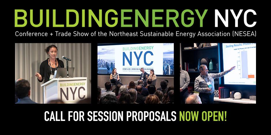 three images of presentations from BuildingEnergy NYC 2025