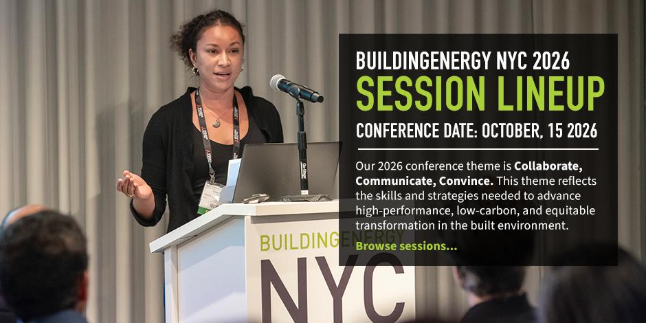 A person speaking a BuildingEnergy NYC 2025