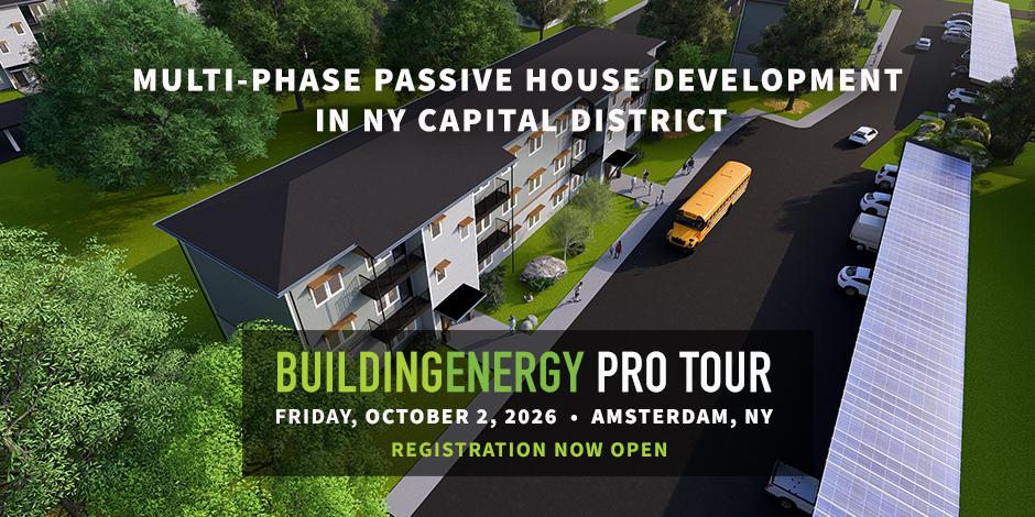 arial view of a passive house development in Amsterdam NY