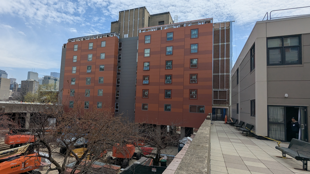 a building in south boston undergoing an ambitious retrofit
