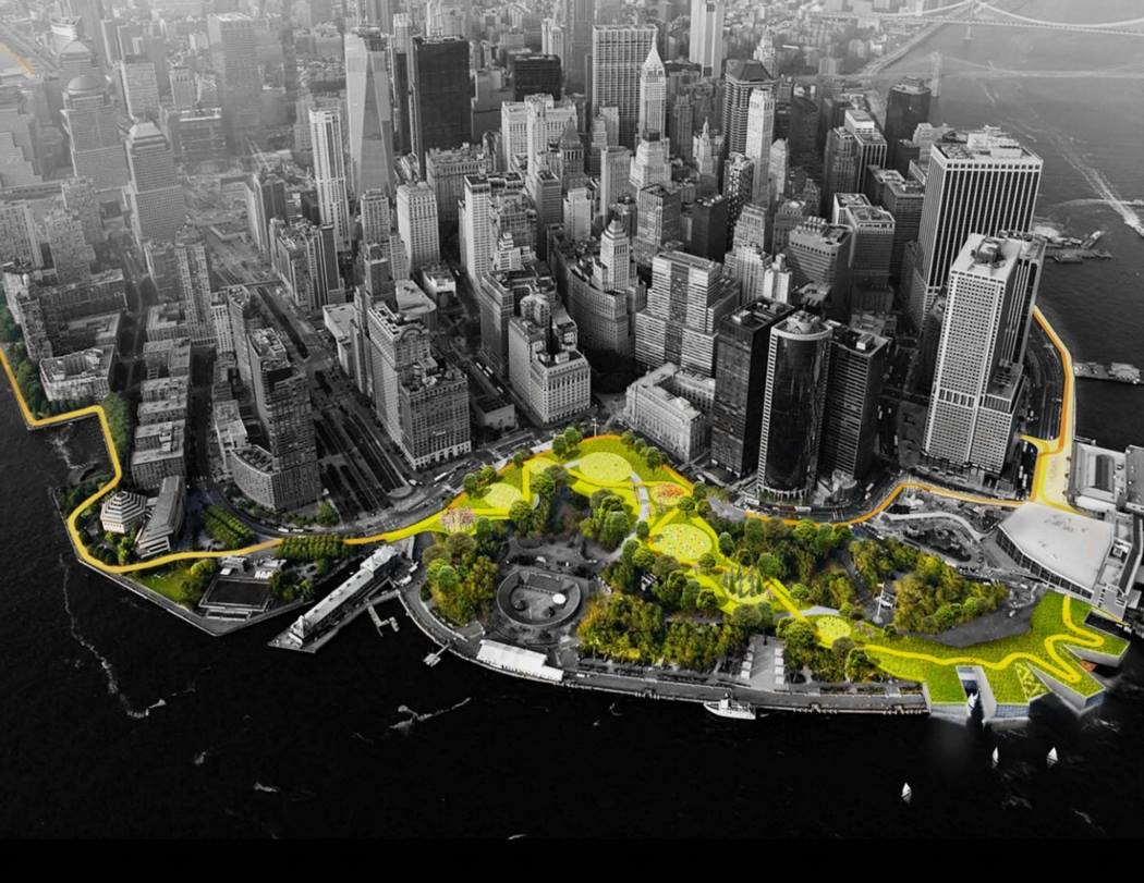 Projected flooding in New York City - from the Resilient Design Institute Facebook page