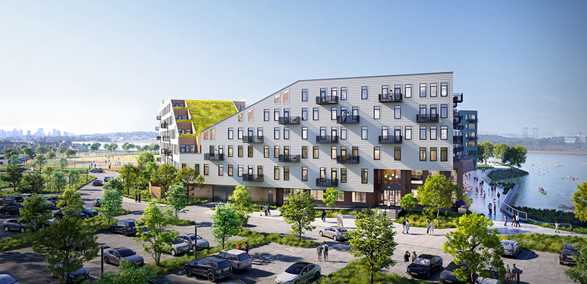 An architect's rendering of the building upon completion