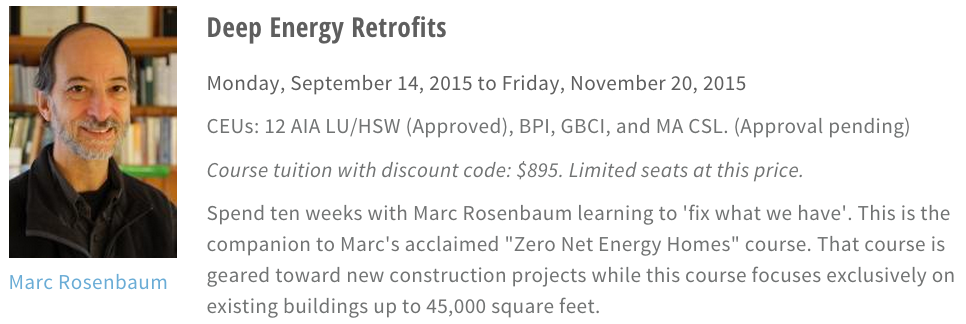 Learn to perform your own Deep Energy Retrofit with Marc Rosenbaum